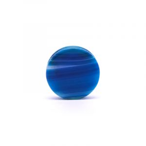 Pedra frisada redonda Ágata azul