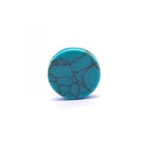 Pedra frisada redonda Howlita azul