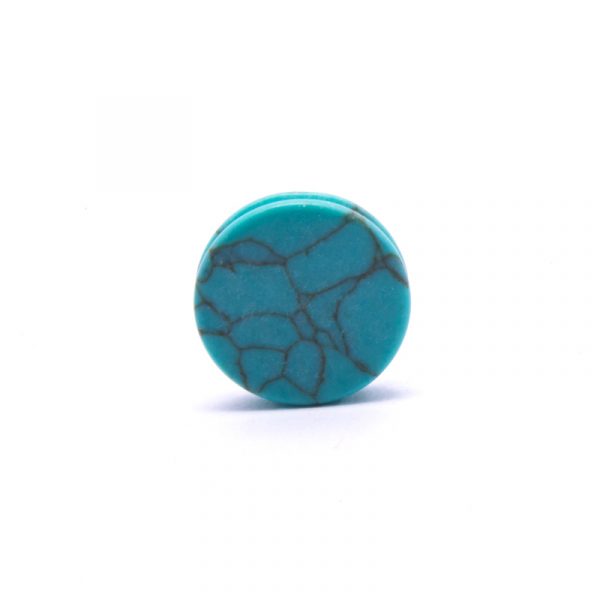 Pedra frisada redonda Howlita azul