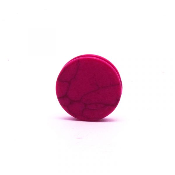 Pedra frisada redonda Howlita rosa