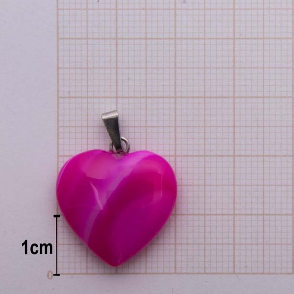 Pingente de coração Ágata rosa - Image 2