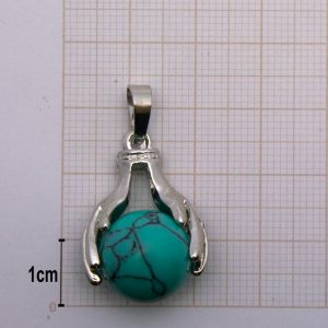 Pingente de mão Howlita azul