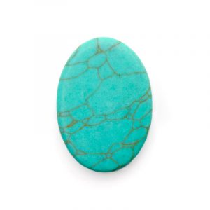 Pedra frisada oval Howlita azul