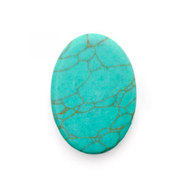 Pedra frisada oval Howlita azul
