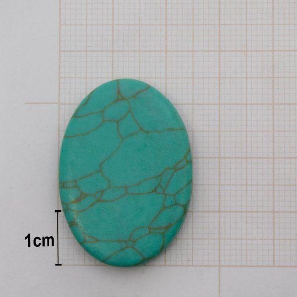 Pedra frisada oval Howlita azul - Image 2