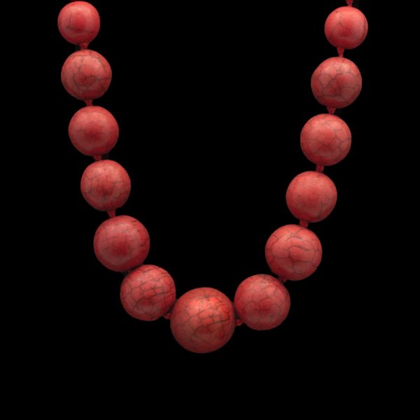 Colar de bola Howlita Vermelha - Image 2