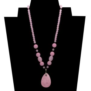 Colar com pingente Quartzo rosa