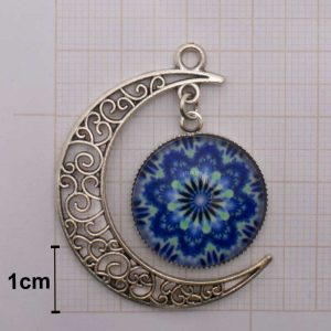 Pingente lua mandala fotoluminescente 02