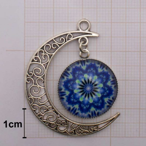 Pingente lua mandala fotoluminescente 02