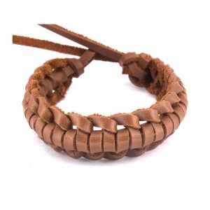 Pulseira de couro caramelo