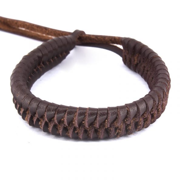 Pulseira de couro marrom 02