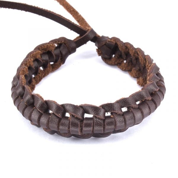Pulseira de couro marrom 01