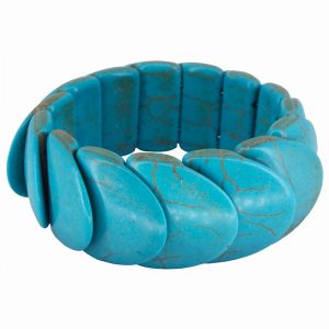Pulseira de pedra Howlita azul turquesa 04