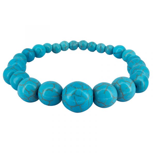 Pulseira de bola Howlita azul