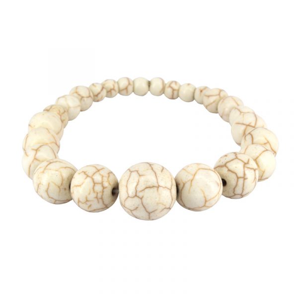 Pulseira de bola Howlita branca