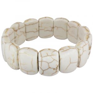 Pulseira de Howlita branca 01