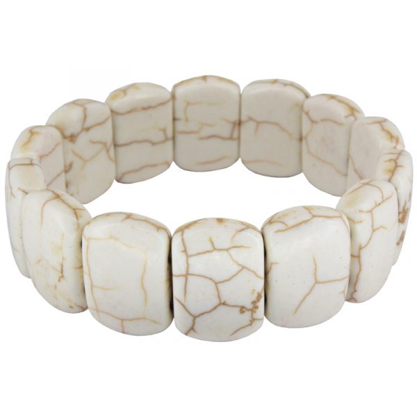 Pulseira de Howlita branca 01
