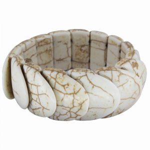 Pulseira de pedra Howlita branca 04