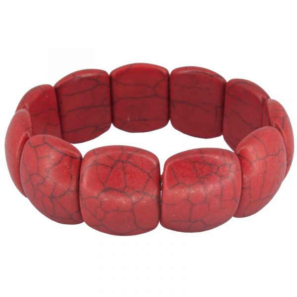 Pulseira de Howlita vermelha 03