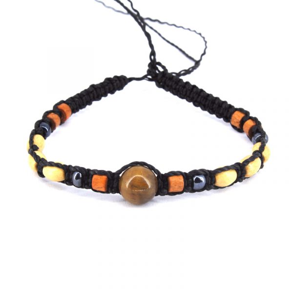 Pulseira de macramê Olho de tigre