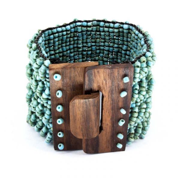 Pulseira de miçangas azul turquesa - Image 2