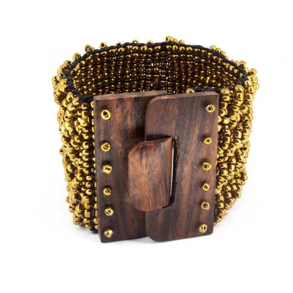 Pulseira de miçangas dourada - Image 2