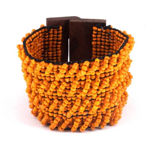 Pulseira de miçangas laranja