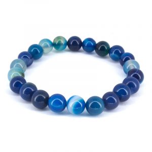 Pulseira de pedra Ágata azul
