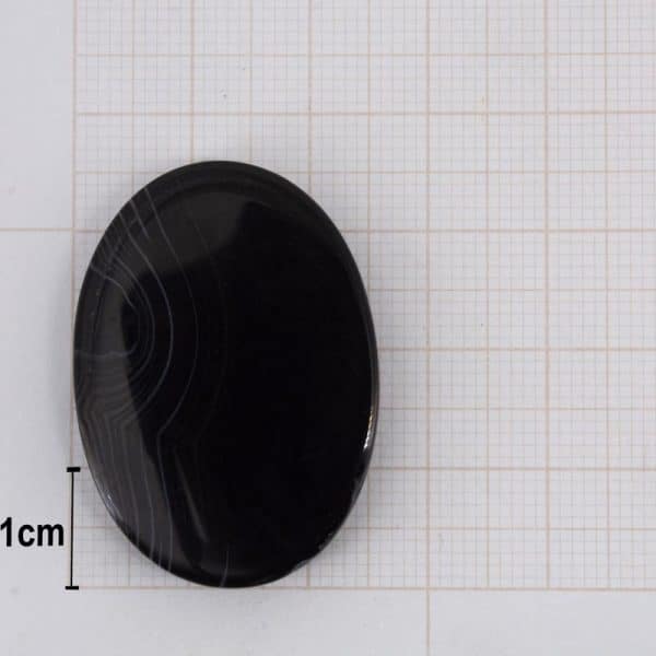 Pedra frisada oval Ágata preta - Imagem 2