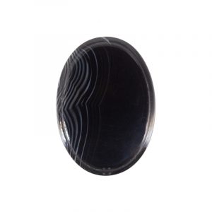 Pedra frisada oval Ágata preta