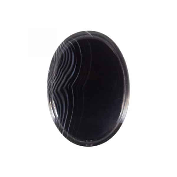 Pedra frisada oval Ágata preta