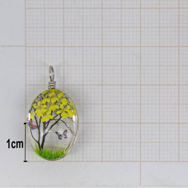 Pingente de árvore da vida oval amarelo - Image 2